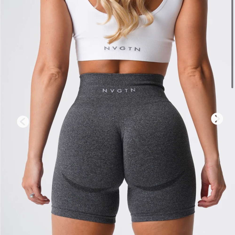 NVGTN S Black Speckled Seamless Contour Shorts NWOT